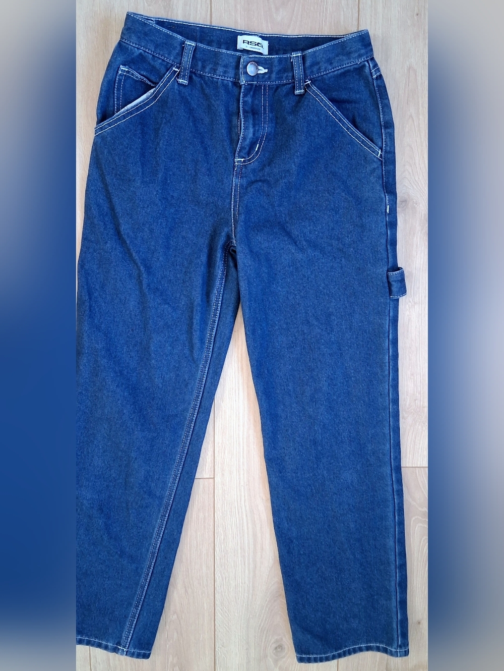 RSQ Blue Carpenter Jeans with Branded Button